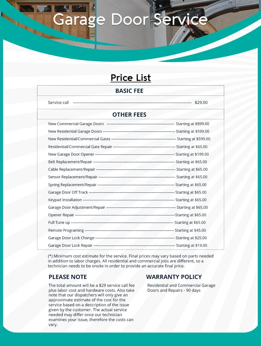 Garage Door Mobile Service Repair Union City, CA 510-356-0375